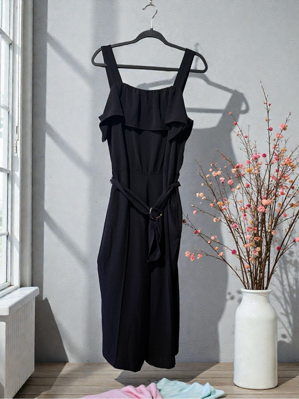 Apt. 9 Black Wide Leg Jumpsuit with Belt